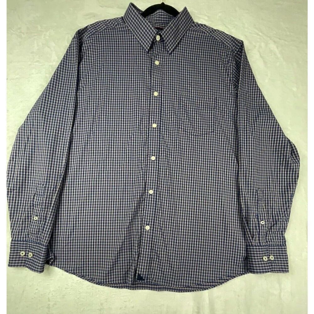 Untuckit Button-Up Shirt Men's 2xl Multicolor Plaid Nylon Long Sleeves Collared